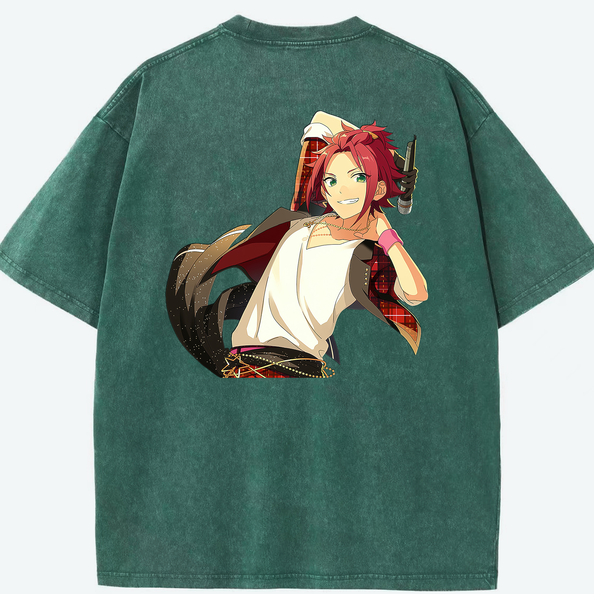 （画像用） あんさんぶるスターズ! Ensemble Stars 綿100% ヴィンテージ風 半袖Tシャツ（背面プリント）